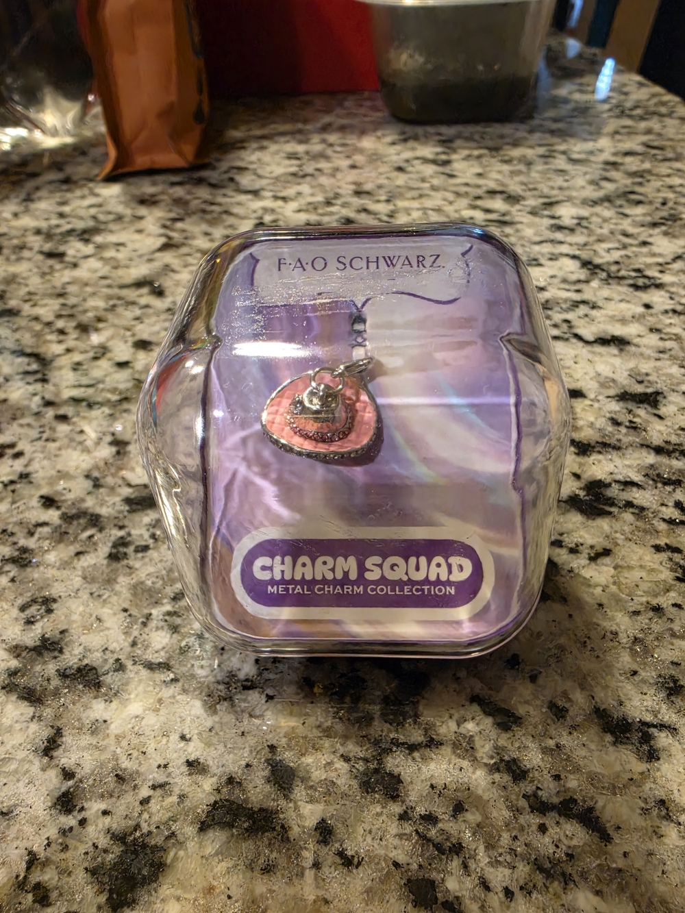 FAO Schwarz Charm Squad Pink Cowgirl Hat Metal Charm
